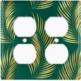 thumbnail image 3 of Metal Light Switch Plate Cover Tropical Jungle Palm Leaves Yellow Green JGL009, 3 of 13