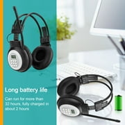 Personal FM Radio Headphones with Best Reception, TSV Wireless FM Radio Headset Ear Muffs Powered by AA Battery - Black