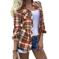thumbnail image 3 of Camisas A Cuadros Para Mujer Blusa A Cuadros Para Mujer Camisa A Cuadros Para Mujer Patrón A Cuadros Casual Bolsillo En El Pecho Colores Vivos De Moda Túnica A Cuadros Para Mujer, 3 of 4
