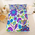 thumbnail image 5 of Homewish Ancient Boho Pattern Bed Sheets,Colorful Flowers Full Size Sheets,Purple,4-Piece,1 Flat Sheet, 1 Fitted Sheet and 2 Pillowcases, 5 of 6
