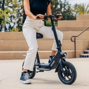 GOTRAX AERO Foldable Electric Scooter with Seat, Foot rest pad,12 inch Tire, 350W Rear Suspension Electric Scooter for Teens and Adults