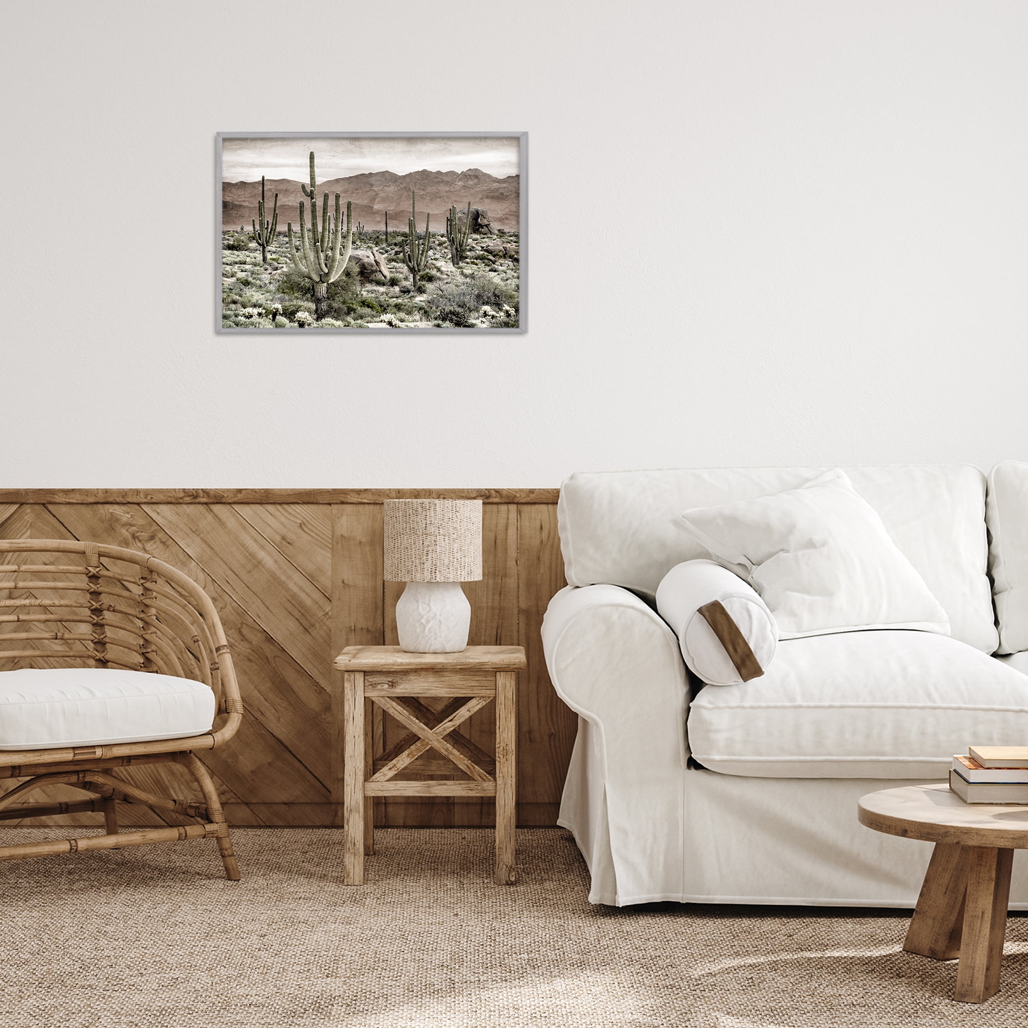Stupell Industries Desert Land Cacti Wilderness Gray Framed Giclee Art, design by Kim Allen