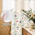 thumbnail image 3 of No Hook Shower Curtain, Middle Century Shower Curtains for Bathroom with See Through Top Window, Geometric Modern Abstract Vintage Waterproof & Washable Bath Curtain Stall 48"x72", 3 of 9