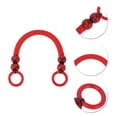 thumbnail image 3 of Unique Bargains 2 Pcs Wooden Beaded Bag Handles Woven Purse Handle Replacement Red, 3 of 5