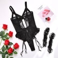 thumbnail image 1 of 2023 encaje bordado sin espalda de tres puntos sexy de una pieza lencería sexy mujer negro M ShuxiuWang 1327537348184, 1 of 1