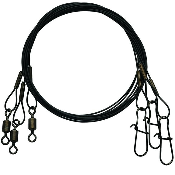 Eagle Claw Black Heavy Duty Wire Leaders Assorted Pack
