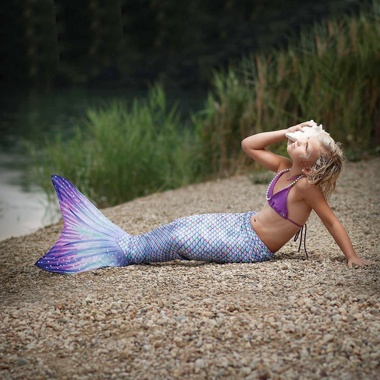 Sun Tail Mermaid Aurora Borealis Tail Skin, Size Child Large, (Monofin Not included.), Size: Child Large 8/10
