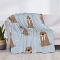 thumbnail image 3 of Yiaed Playful Walrus Wonders Print Blanket Throw Blanket Soft Cozy Flannel Blanket for Home Bed Sofa Couch Chair-40"x30", 3 of 6