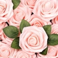 thumbnail image 3 of Flores de Gardenia Artificiales, 25pcs Real Mirando Blush Espuma Falsas Rosas con Tallos para DIY, Ramos de Boda, Centros de Mesa para Despedida de Soltera (Rosa Champán), 3 of 4