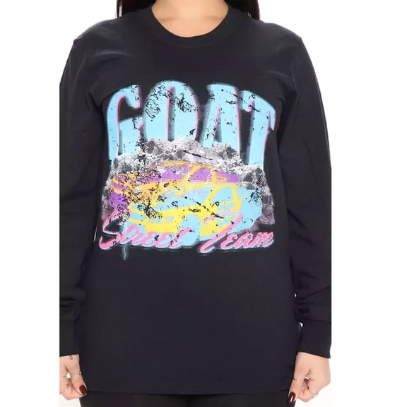 Racing Cars I'm The Goat Street Team Unisex Long Sleeve Black Shirt Size Medium