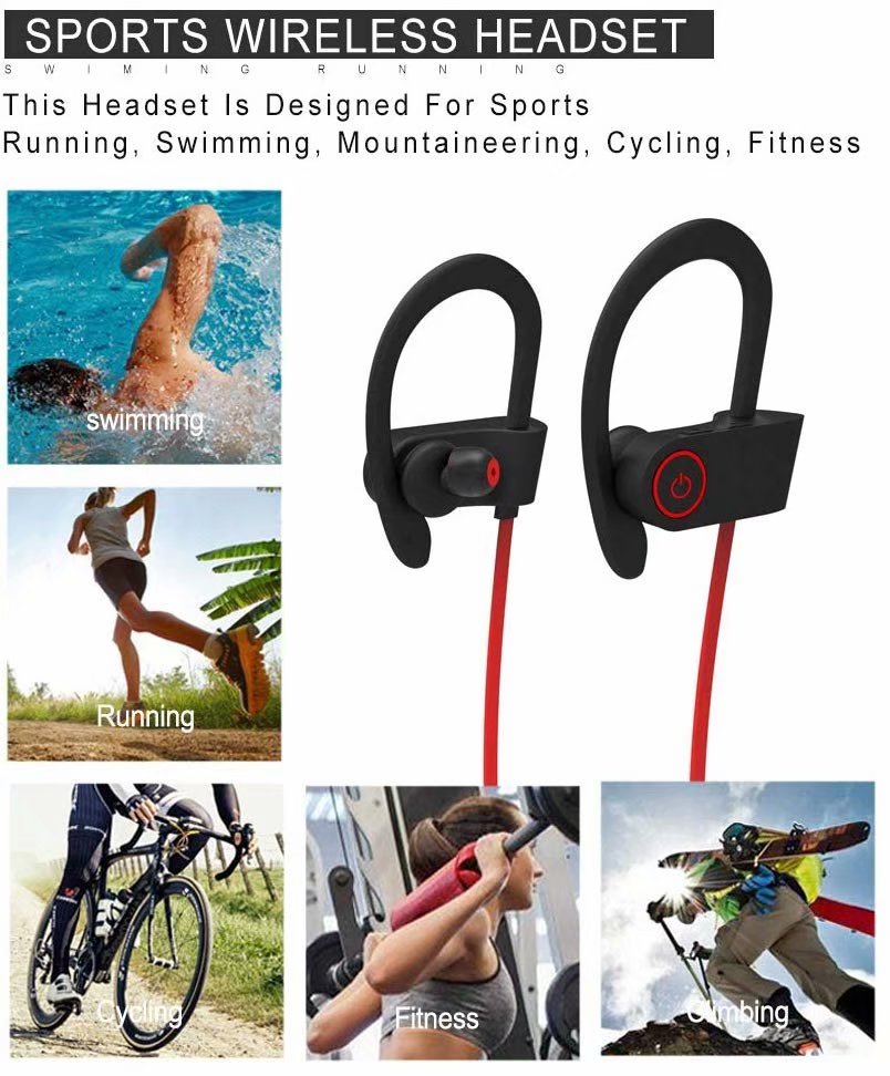 Bluetooth Headphones, Wireless Headphones IPX7 Waterproof 15-Hour Playtime, Noise Cancelling HiFi Stereo Headset, Wireless Running Headphones Bluetooth Earbuds for Sports, Workout, Gym - image 4 of 8