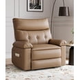 thumbnail image 1 of Gaderth 360° Swivel Massage Recliner Chair, Swivel Nursery Rocker Recliner with Remote Control, Manual PU Leather Reclining Sofa Chair with Side Pocket, Modern Lounge Seat for Living Room Nursery, 1 of 8