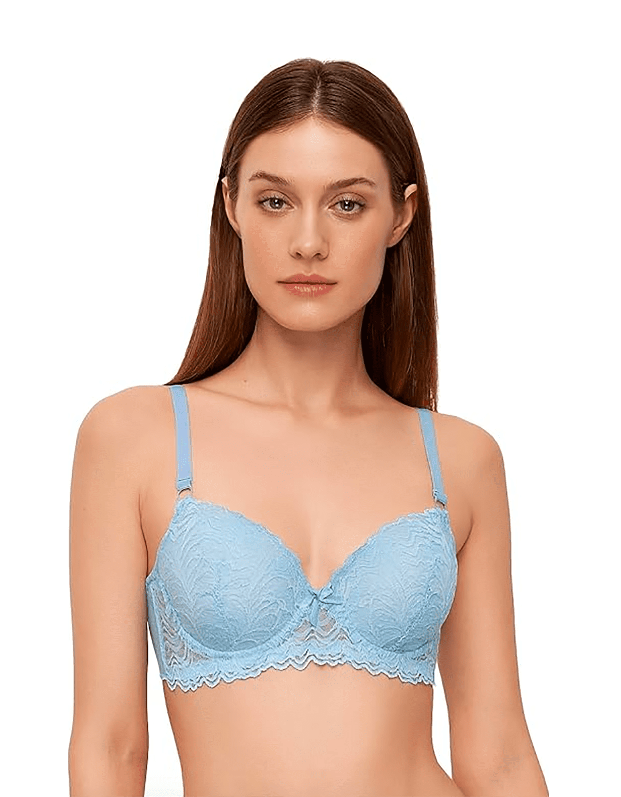 6 Pieces Wired Lace Demi Push Up Strapless Bra B/C (32B)