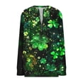 thumbnail image 3 of Wo-Fusoul Chandail de la Saint-Patrick pour Femmes, Coupe Ample Col Rond Manches Longues, Tenue Décontractée pour Femmes, 3 of 5