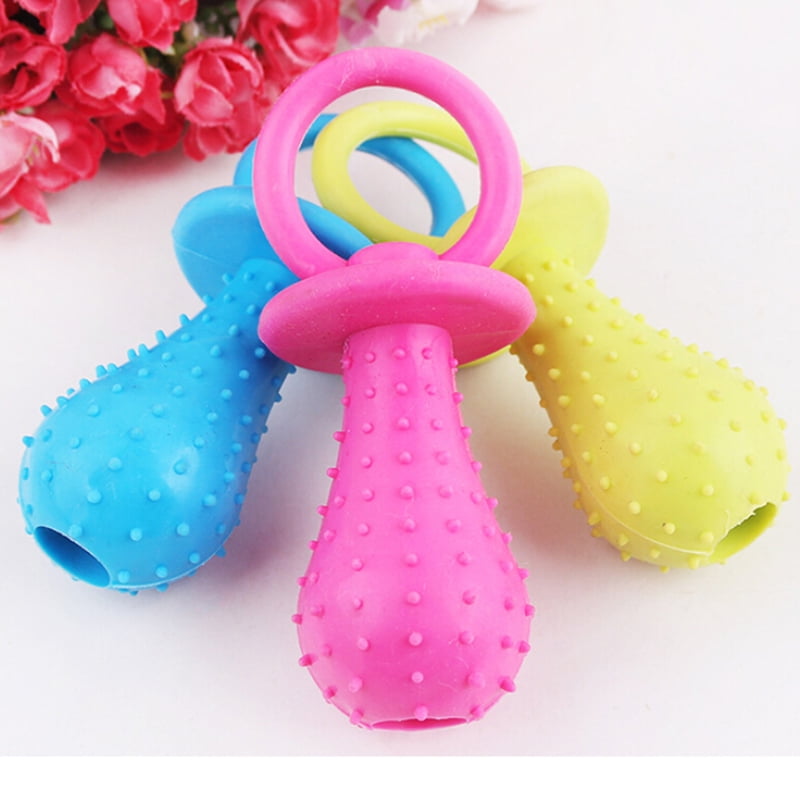 New Rubber Pacifier for Pet Toys Dog Cat Puppy Chew Toys with Bell Sound Inside