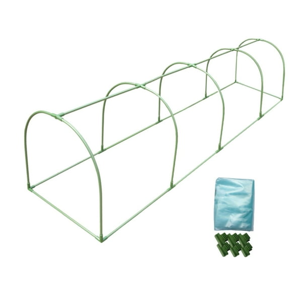 Kit de montaje DIY para mini invernadero de exterior con cubierta impermeable y estructura de tubo de hierro. 200x50x50cm