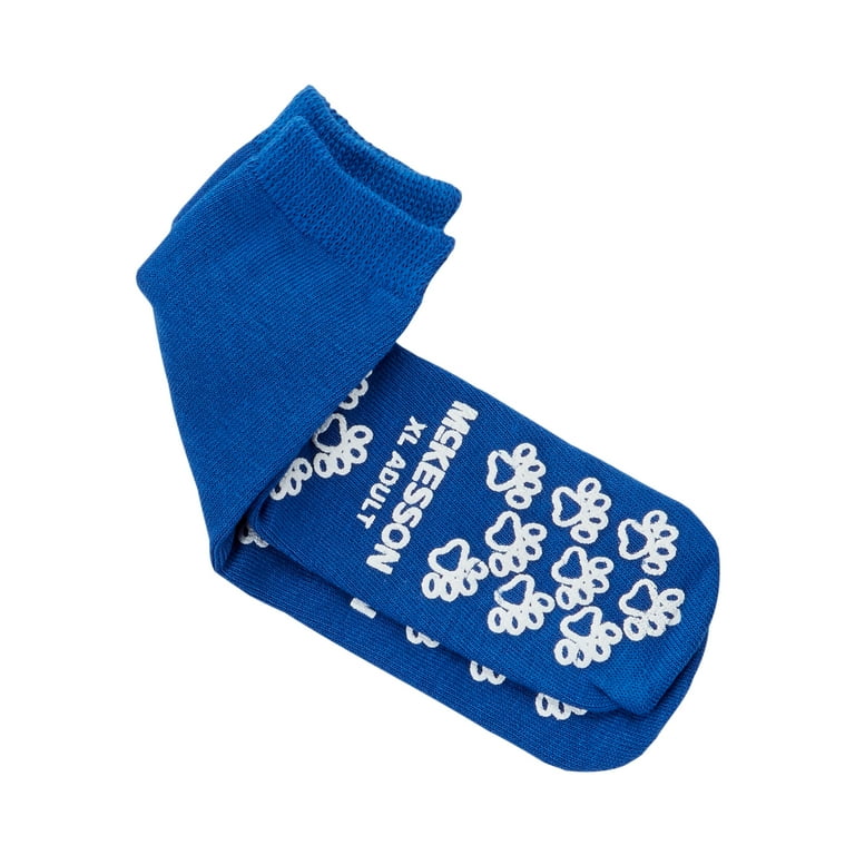 McKesson Slipper Socks, Non-Slip Grip Hospital Socks - Teal, Size