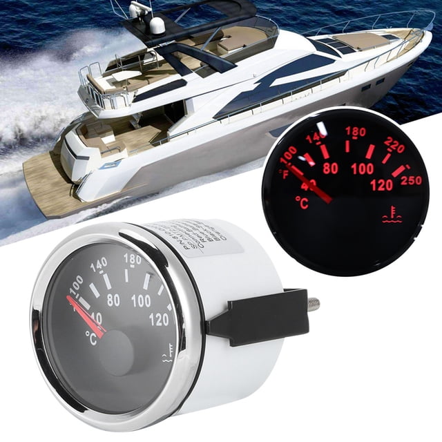 Marine Engine Water Temperature Gauge Waterproof Temp Meter for Boat RV