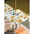 thumbnail image 2 of Outdoor Tablecloths with Umbrella Hole & Zipper, Yellow Flowers 60x60 Inch Square Tablecloths, Elegant Spring Floral Butterflies Waterproof Table Cloth, Patio/Pool/Picnic Table Covers, 2 of 8