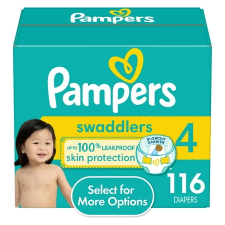 Pampers Swaddlers Baby Diapers Size 4, 116 Count (Select for More Options)