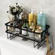 thumbnail image 2 of Godboat Bathroom Organizers & Storage - Above Toilet Storage, Bathroom Shelf with 2 Hooks, Wall Mounted Toilet Shelf, Behind & Above Toilet Organizer, Gift for a Lady (Black), 2 of 5