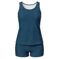 thumbnail image 3 of Bosfbaoi 2-Piece Swimsuit for Women Solid Tankini Womens Swimsuits Racerback Tank Top Boyshort Bathing Suits, 3 of 9