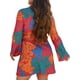 thumbnail image 5 of VISgogo Vestido Corto Femenino, Estampado de Flores Solapa Manga Larga de Una Pieza con Cremallera Traje de Primavera para Mujer, S/M/L/XL VISgogo  moda, 5 of 5