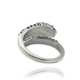 thumbnail image 4 of Mens Titanium Steel Snake Ring Polished Band Geometric Design Silver White Stone Ring Fashion Jewelry Gift Now, 4 of 7