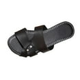 thumbnail image 2 of Viluyesy Women's Flat Sandals, Peep Toe Solid Color Summer New Style Slip-On Casual Beach Outdoor Slippers Black 9.5, 2 of 6