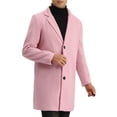 thumbnail image 4 of INSPIRE CHIC Men's Coat Notched Lapel Single Breasted Mid-Weight Long Sleeve Coat L Pink, 4 of 7