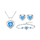 thumbnail image 1 of Juego De Dije Con Collar De Corazón-joyería De Moda Para Mujeres Con Caja De Regalo Malubero Plateado, Azul, 1 of 5