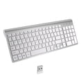 thumbnail image 2 of Teclado inalambrico Sunnimix Delgado de 2.4G Receptor USB Silencioso Plug And Play para Computadoras Portátiles y de Escritorio Blanco plateado, 2 of 8