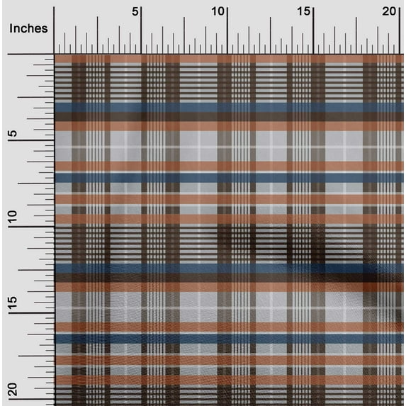 oneOone Cotton Poplin Fabric Madras Check Print Fabric By The Yard 56 Inch Wide