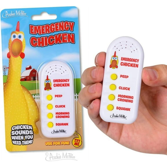 Accoutrements Emergency Chicken Button Pin, Includes 4 Sounds