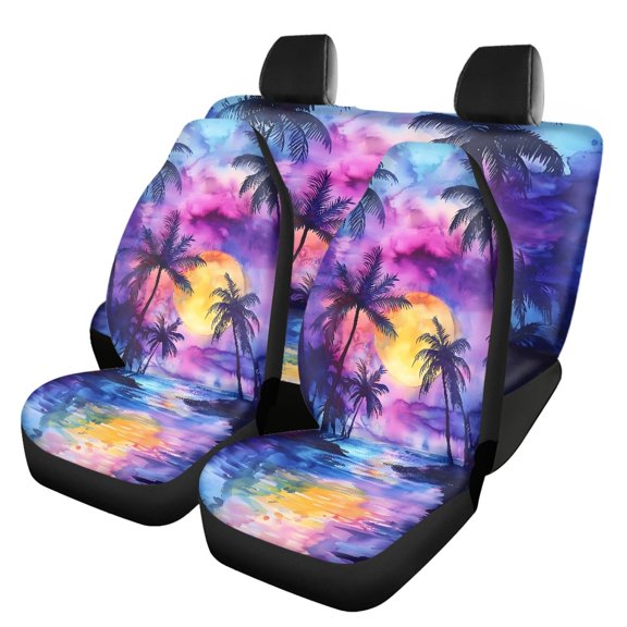 Pzuqiu Palm Car Seat Covers Set Anti-Slip, Suitable for Vans Seats Automotive Seats Auto Seat, Car Seat Covers Full Set for Truck most Cars