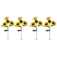 thumbnail image 1 of Paquete de 4 Luces Solares de Girasol para Exteriores, Impermeables, Luz LED Solar, Luz de Paisaje para Césped, Patio, Camino, Decoración de Jardín, 1 of 5
