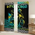thumbnail image 2 of Manfei Motorcycle Lover Curtains Pack of 2 (38x45), Competition Sports Curtains for Living Room, Checkered Flag Black Out Curtains, Window Drapes Room Decoration, 2 of 6