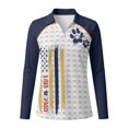 thumbnail image 4 of Jeiento Women's Golf Shirts, Moisture Wicking Paw Flag Athletic Tops, Long Sleeve V Neck Sun Protection Apparel for Daily Sports, 4 of 7