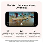 Google Nest Cam Indoor (Wired, 3rd Gen) - Indoor Security Camera with 2K Video - Works with Google Home - With Gemini - Berry