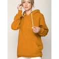 thumbnail image 2 of Made by Johnny Unisex Fleece Hoodie with Airpod Compatible Drawstring L MUSTARD, 2 of 6