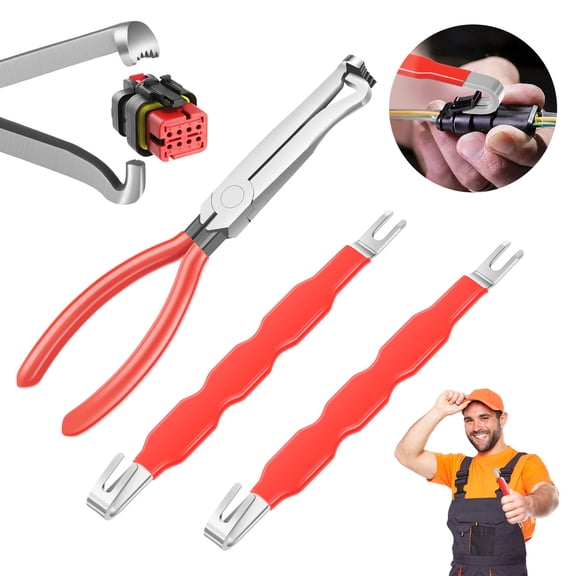 3PCS Electric Car Plug Puller Remover Tool,Automotive Electrical Separating Pliers,Separator Removal Tool,Universal Plug Connector Disconnect Tool for Car Repair Wiring Harness Unlocking