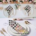 thumbnail image 2 of Cloth Napkins Set of 2 - 20x20 Inches, Easter Bunny Washable Reusable Table Napkins, Spring Easter Eggs Floral Black White Check Soft & Absortbent Dining Napkin for Party Wedding Hotel Restaurant, 2 of 8