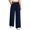 Navy wide leg pants for women a1, variant on Cagogo Women Wide Leg High Waisted Pants with Pockets Casual Loose Long Trousers Flowy Beach Work Lounge Yoga Summer Clothes, Black XL