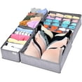 thumbnail image 1 of Juego de 4 divisores de cajones organizadores de ropa interior para armario, gris, 1 of 6