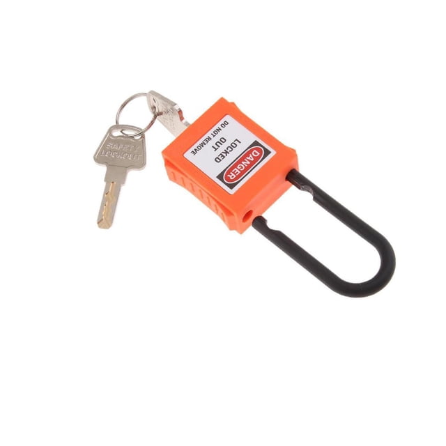 Xingzhi PL38-KD 38 mm PVC Curved Safety Padlock Lockout Orange 90x40x19 mm 1Set