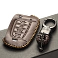 thumbnail image 5 of Vitodeco Genuine Leather Flip Key Fob Case Cover Compatible with Hyundai Accent, Kona, Santa Fe, Tucson, Venue, Sonata, Veloster 2018-2025 (4-Button, Brown), 5 of 6