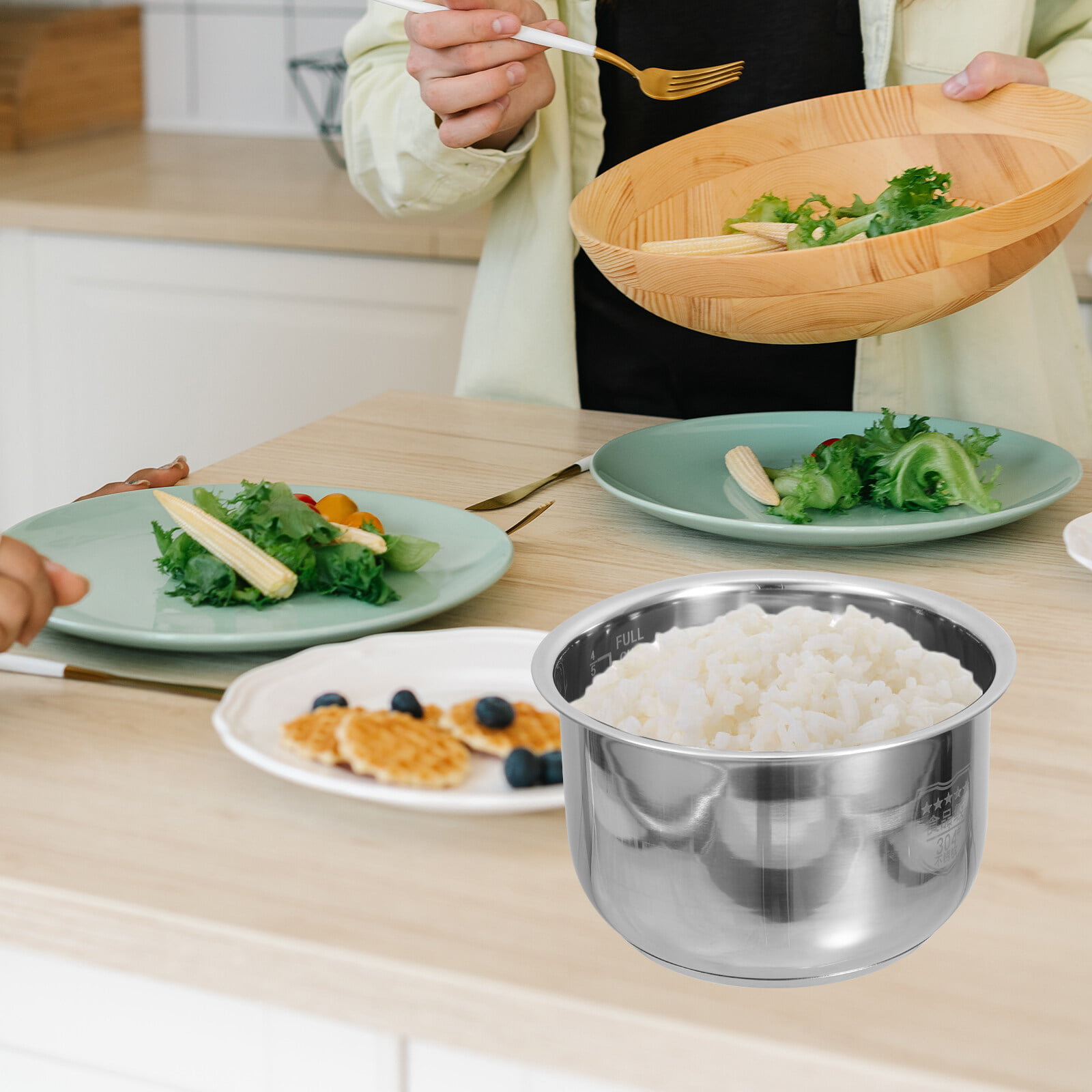 Cabilock Rice Cooker Liner Rice Cooker Pot Rice Cooker Inner Pot Rice  Cooker Replace Liner Cooker Liner Container Electric Cooker Rice Pot  Stainless Steel Household Electric Pressure Cooker - Yahoo Shopping