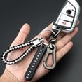 thumbnail image 3 of Car Key Ring Anti-lost Rubber Keyring Knitted Portable Chain Anti-lost Car Car Key Chain, Black Number Plate and White Keyring, 3 of 8