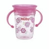Nuby Tritan 8oz Two Handle Wonder Cup with Hygienic Cover, Flowers