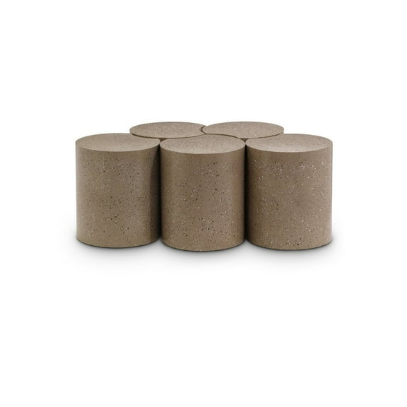 Meridian Furniture Dimple 5 Piece Taupe Terrazzo Pattern Iron Metal Coffee Table